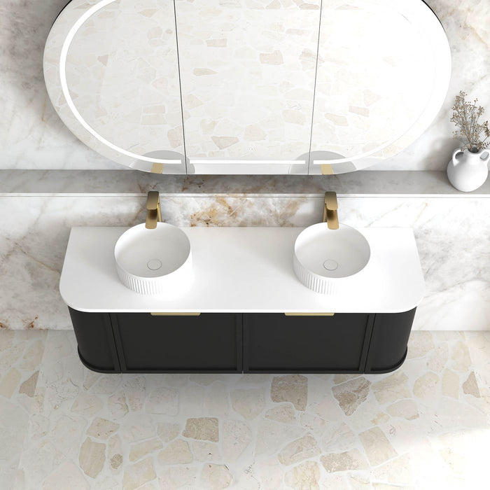 Hampshire 1500mm Wall Hung Curve Vanity Satin Black - BOH1500B