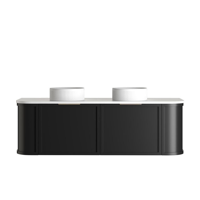 Hampshire 1500mm Wall Hung Curve Vanity Satin Black - BOH1500B