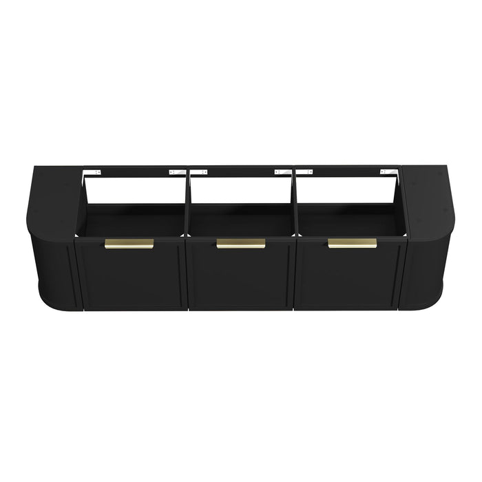 Hampshire 1800mm Wall Hung Curve Vanity Satin Black - BOH1800B