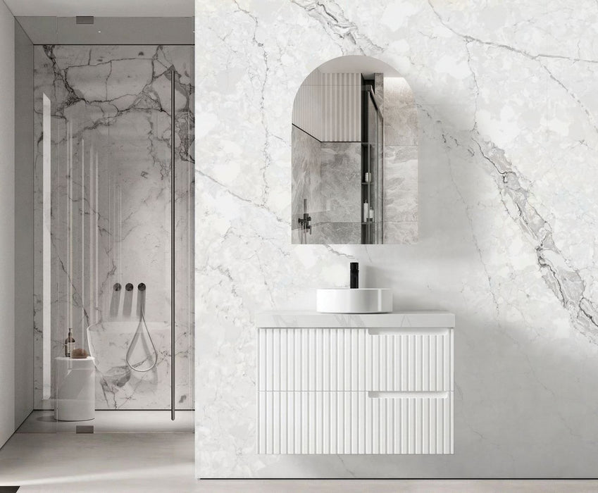 Noosa 900mm Wall Hung Vanity Satin White - NS900W