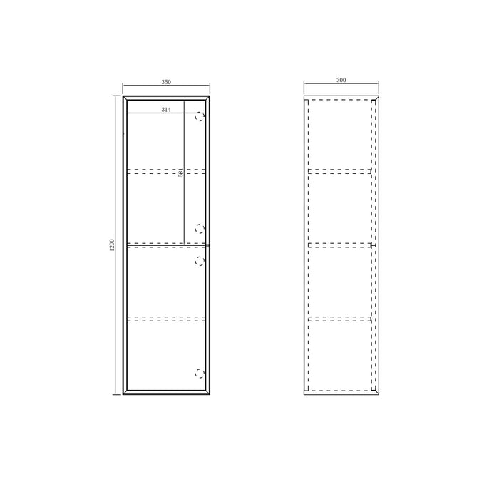 Marlo Tall Boy Wall Hung Matte Black - MATB