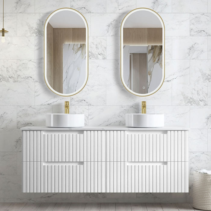 Noosa 1500mm Wall Hung Vanity Satin White - NS1500W