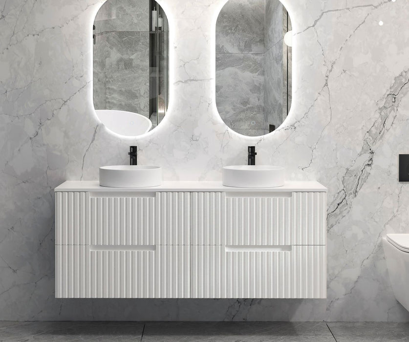 Noosa 1500mm Wall Hung Vanity Satin White - NS1500W