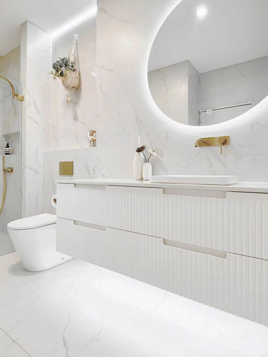 Noosa 1500mm Wall Hung Vanity Satin White - NS1500W