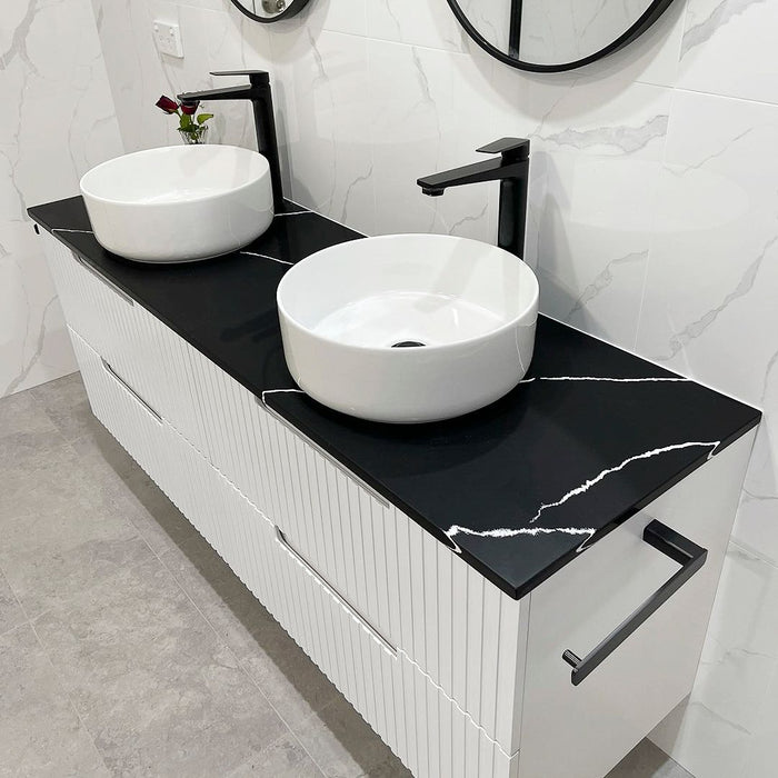 Noosa 1500mm Wall Hung Vanity Satin White - NS1500W