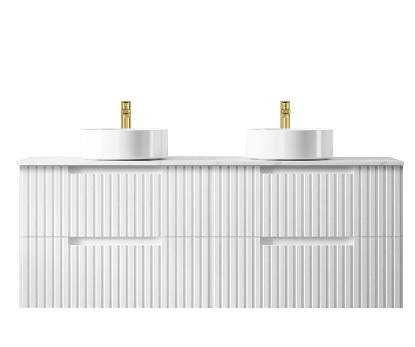 Noosa 1500mm Wall Hung Vanity Satin White - NS1500W