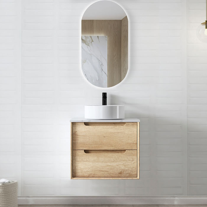 Byron Wall Hung Curve Vanity Natural Oak - BY600N