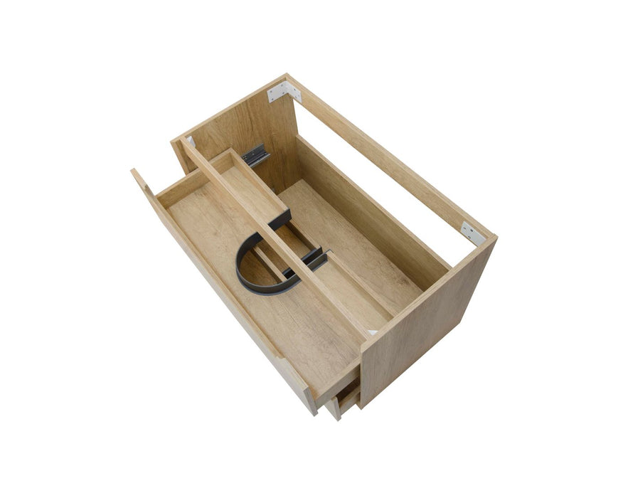 Byron Wall Hung Curve Vanity Natural Oak - BY600N