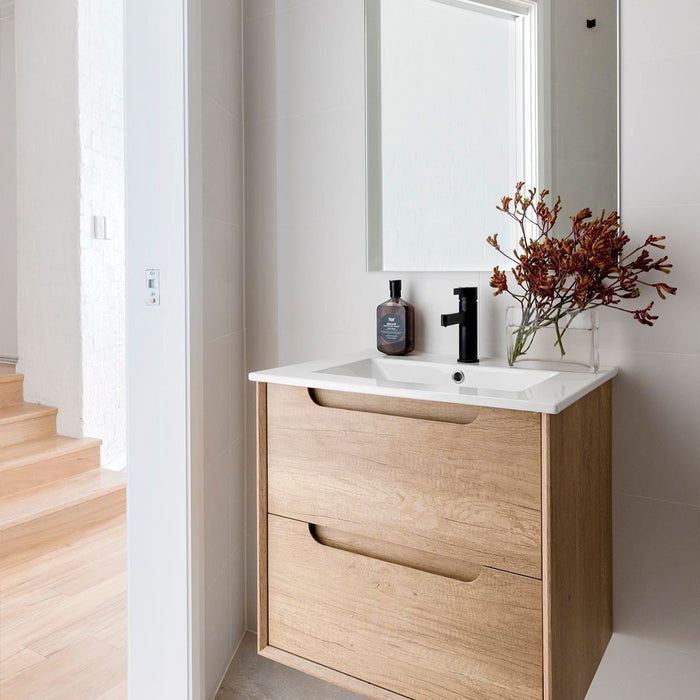 Byron Wall Hung Curve Vanity Natural Oak - BY600N