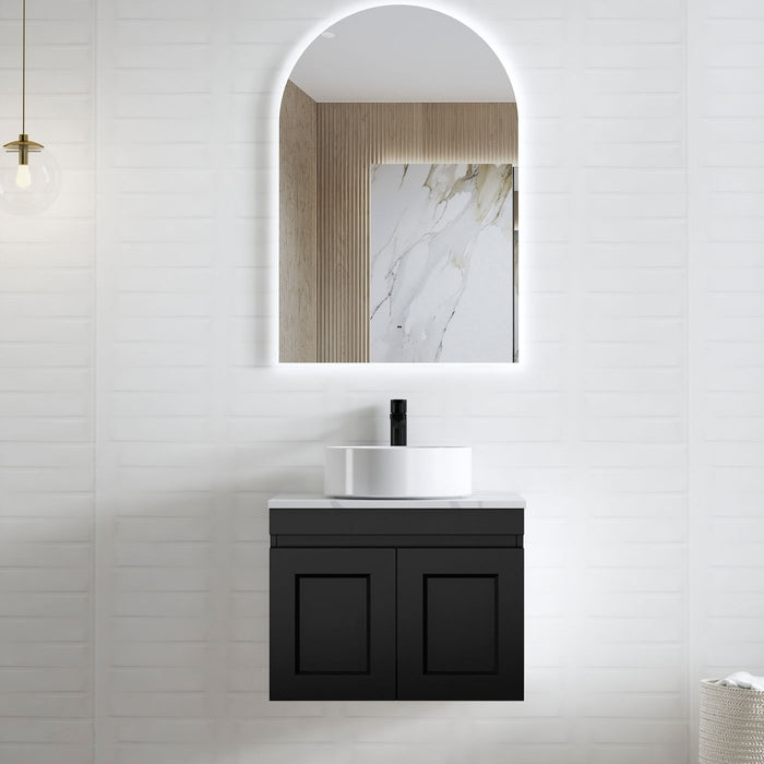 Hampton Wall Hung Vanity Satin Black - HPM600B