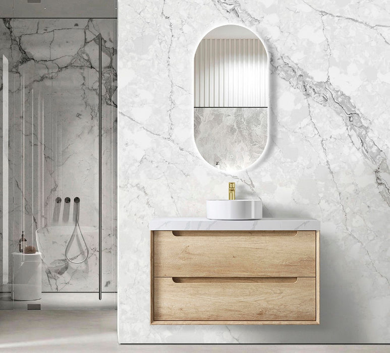 Byron Wall Hung Vanity Natural Oak - BY900N