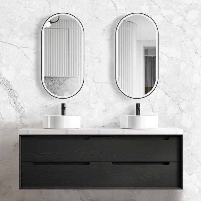 Byron 1500mm Wall Hung Vanity Black Oak - BY1500B