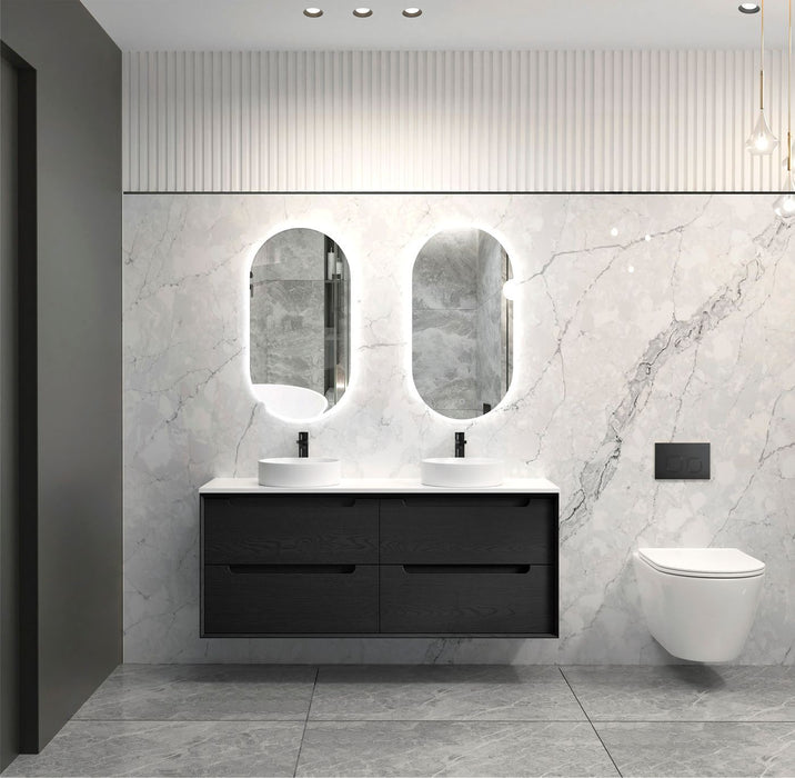Byron 1500mm Wall Hung Vanity Black Oak - BY1500B