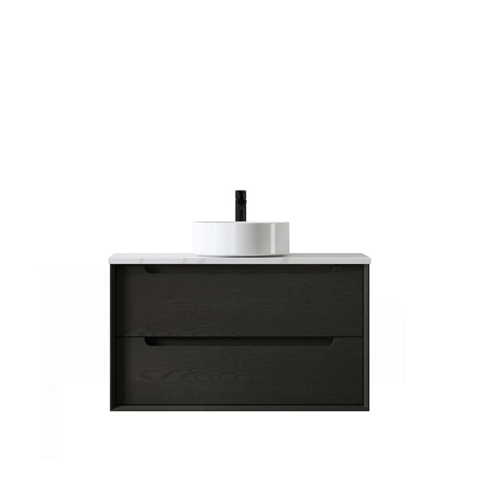 Byron 900mm Wall Hung Vanity Black Oak - BY900B