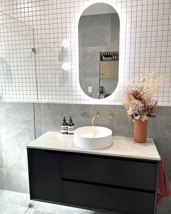 Byron 1200mm Wall Hung Vanity Black Oak - BY1200B