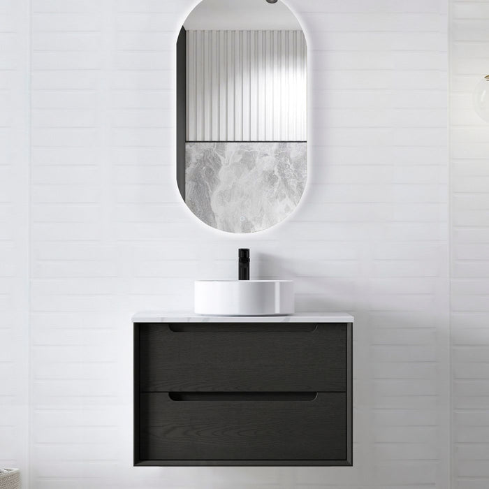 Byron 750mm Wall Hung Vanity Black Oak - BY750B