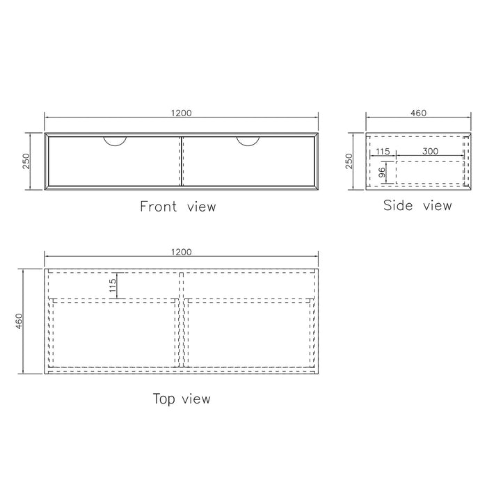 Moonlight 1200mm Wall Hung Cabinet White - ML1200W