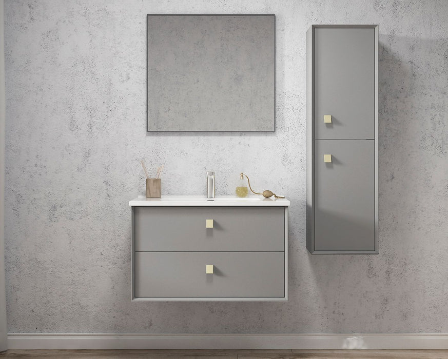 Boston Tall Boy Wall Hung Matte Grey - BSTBG