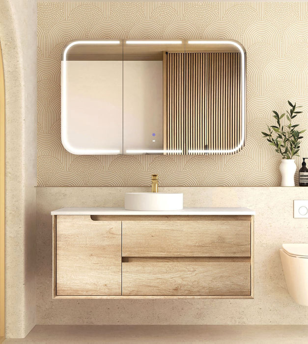 Byron Wall Hung Vanity Natural Oak - BY1200N