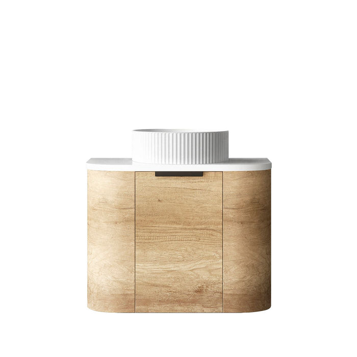 Bondi 600mm Wall Hung Curve Vanity Natural Oak - BO600N