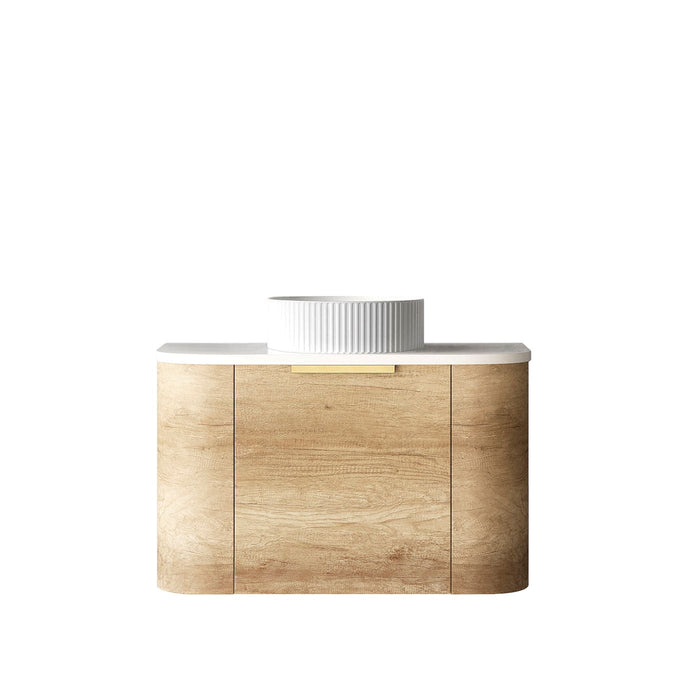Bondi 750mm Wall Hung Curve Vanity Natural Oak - BO750N
