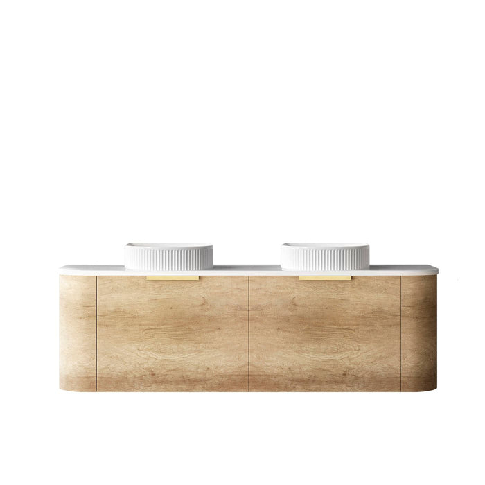 Bondi 1500mm Wall Hung Curve Vanity Natural Oak - BO1500N
