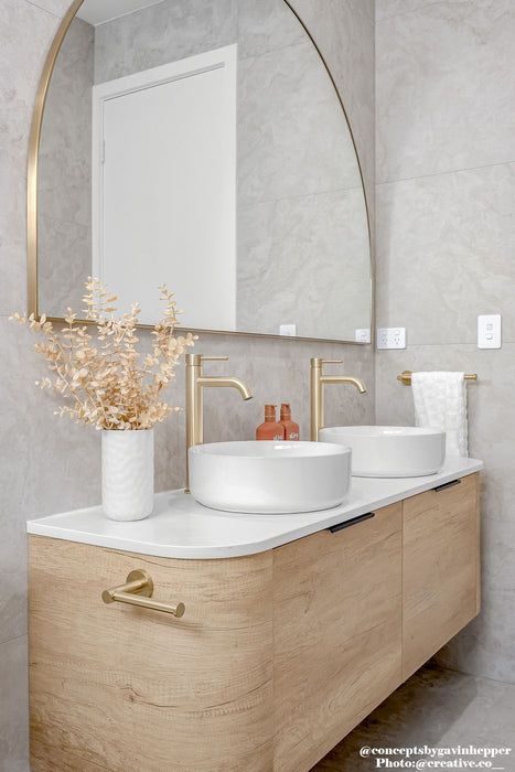 Bondi 1500mm Wall Hung Curve Vanity Natural Oak - BO1500N