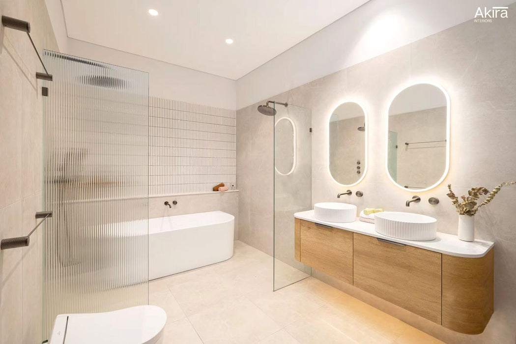 Bondi 1500mm Wall Hung Curve Vanity Natural Oak - BO1500N