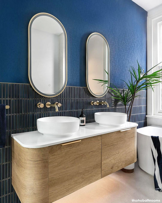 Bondi 1500mm Wall Hung Curve Vanity Natural Oak - BO1500N