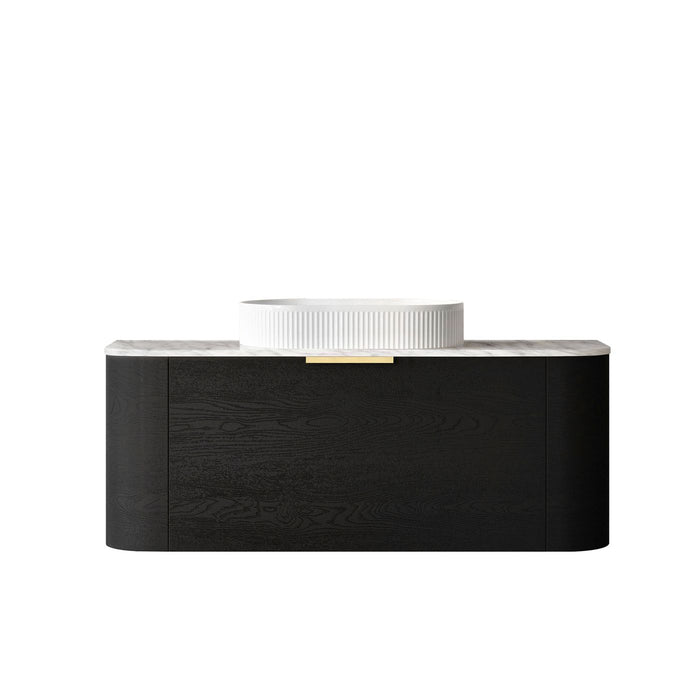 Bondi 1200mm Wall Hung Curve Vanity Black Oak - BO1200B