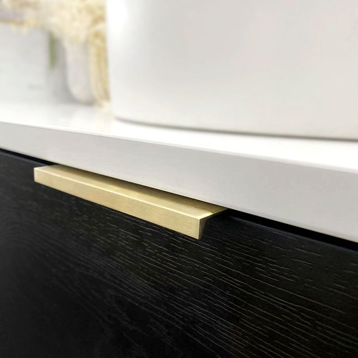 Bondi 750mm Wall Hung Curve Vanity Black Oak - BO750B