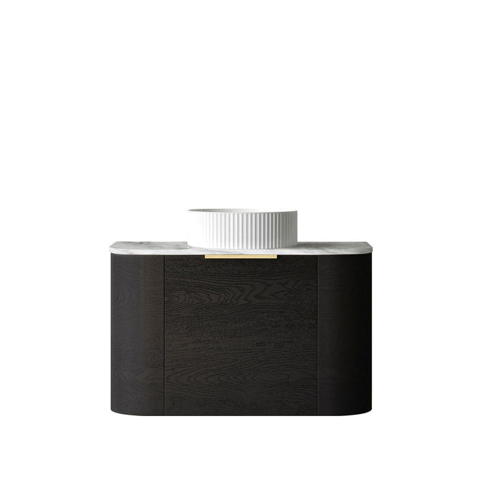 Bondi 750mm Wall Hung Curve Vanity Black Oak - BO750B