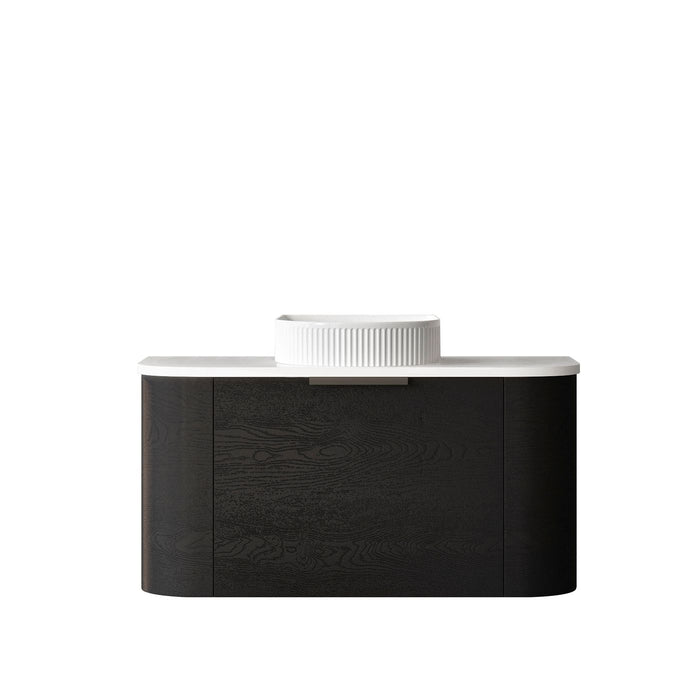 Bondi 900mm Wall Hung Curve Vanity Black Oak - BO900B
