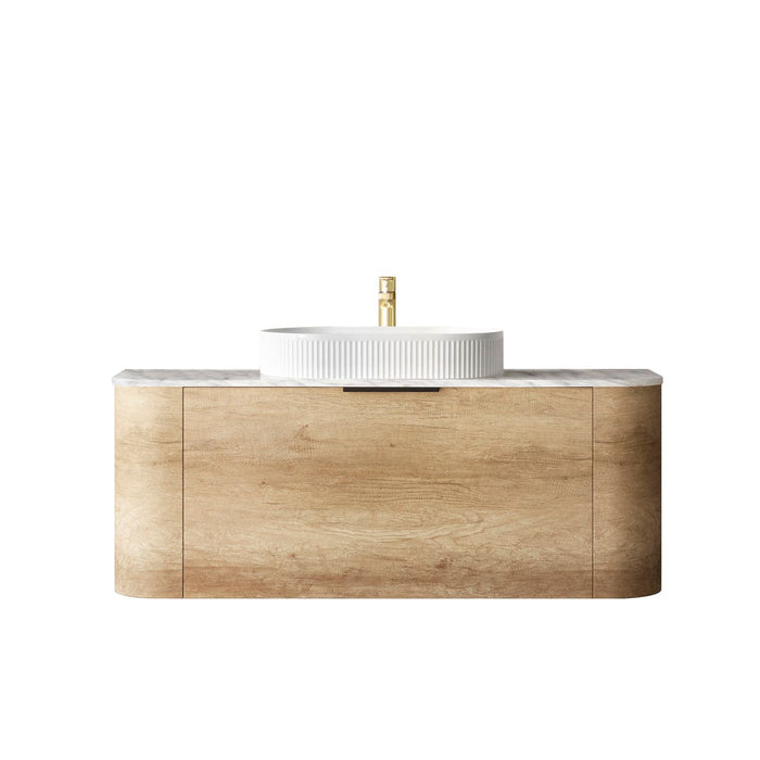 Bondi 1200mm Wall Hung Curve Vanity Natural Oak - BO1200N