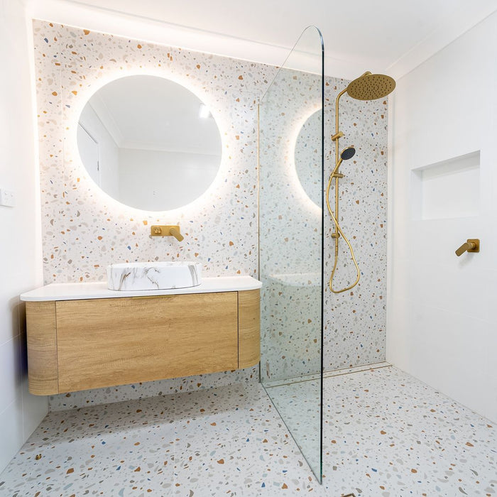 Bondi 1200mm Wall Hung Curve Vanity Natural Oak - BO1200N