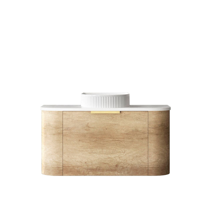 Bondi 900mm Wall Hung Curve Vanity Natural Oak - BO900N