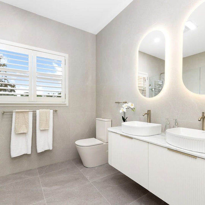 Bondi Fluted 1500mm Wall Hung Curve Vanity Matte White - BO1500W