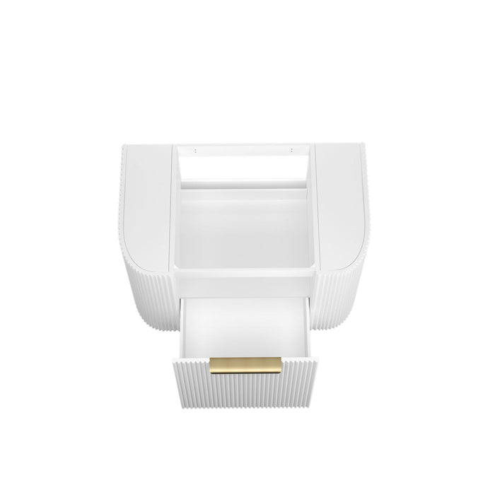 Bondi Fluted 750mm Wall Hung Curve Vanity Matte White - BO750W