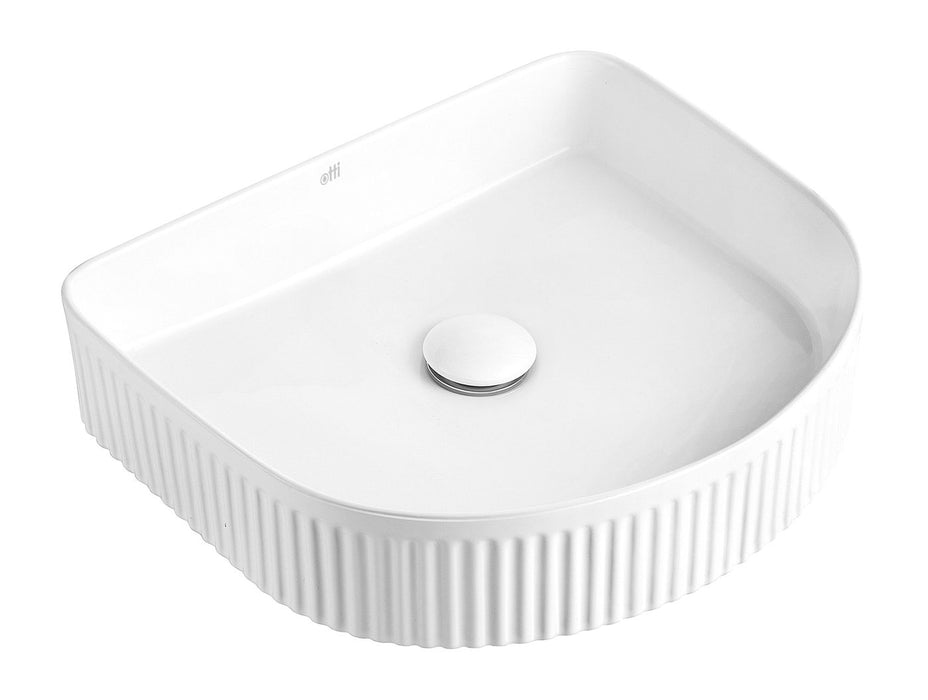 Archie Fluted Basin Gloss White - OT4136C