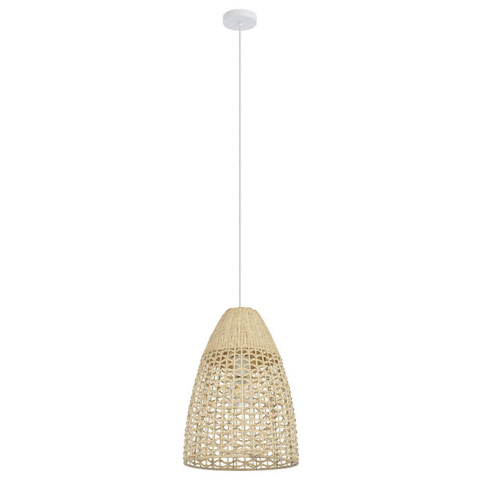 Buy Pendant Lights Australia SAMBUCONA Pendant Light W350mm White Steel Natural Wood - 390237N