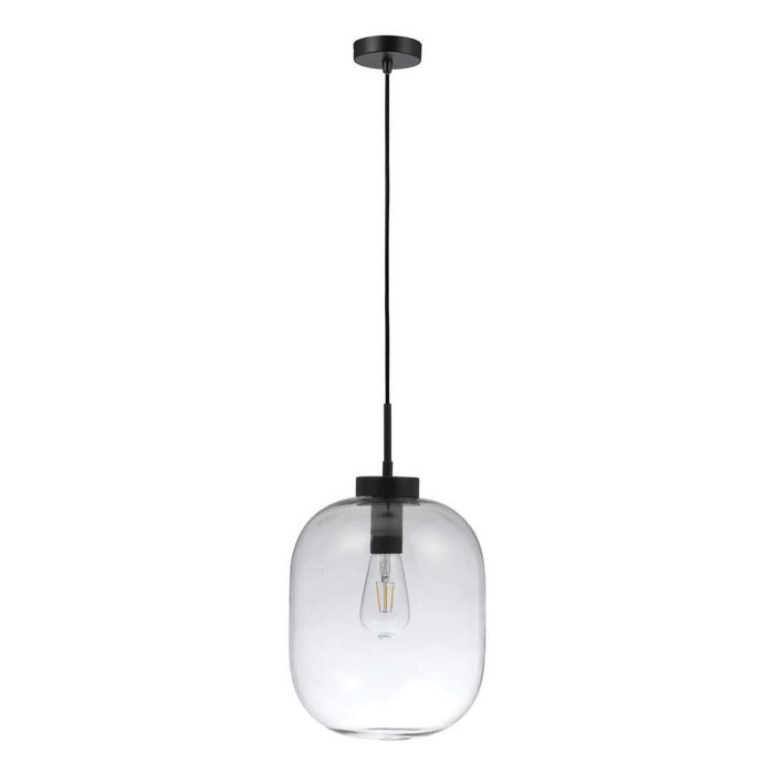 Buy Pendant Lights Australia Flaunt Pendant Light Black Metal Clear Glass - 22738