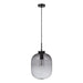 Buy Pendant Lights Australia Flaunt Pendant Light Black Metal Smoke Glass - 22737
