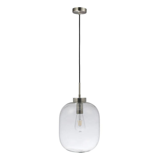 Buy Pendant Lights Australia Flaunt Pendant Light Satin Chrome Metal Clear Glass - 22744