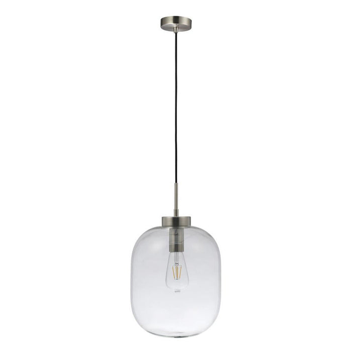 Buy Pendant Lights Australia Flaunt Pendant Light Satin Chrome Metal Clear Glass - 22744