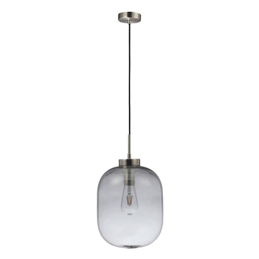 Buy Pendant Lights Australia Flaunt Pendant Light Satin Chrome Metal Smoke Glass - 22743