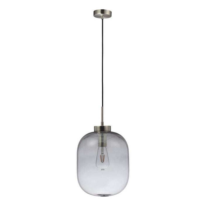 Buy Pendant Lights Australia Flaunt Pendant Light Satin Chrome Metal Smoke Glass - 22743