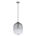 Buy Pendant Lights Australia Flaunt Pendant Light Satin Chrome Metal Smoke Glass - 22743