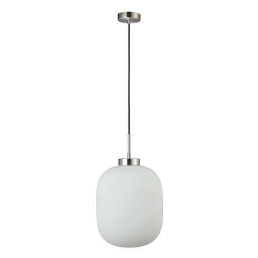 Buy Pendant Lights Australia Flaunt Pendant Light Satin Chrome Metal Opal Glass - 22745