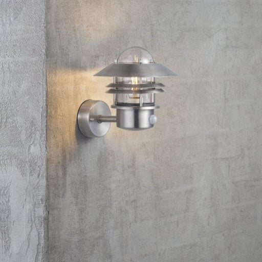 Buy Security Wall Lights Australia Blokhus 1 Light Wall Light With Sensor Stainless Steel - 25031034
