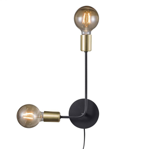 Buy Wall Sconce Australia Josefine 2 Light Wall Light Matt Black & Brass - 48941003